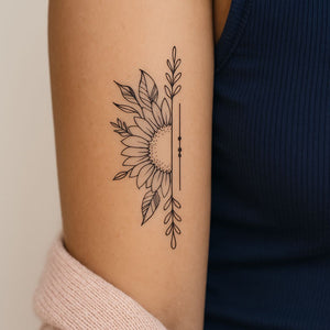 Sunflower sunrise temporary tattoo - 1 | Temporalis