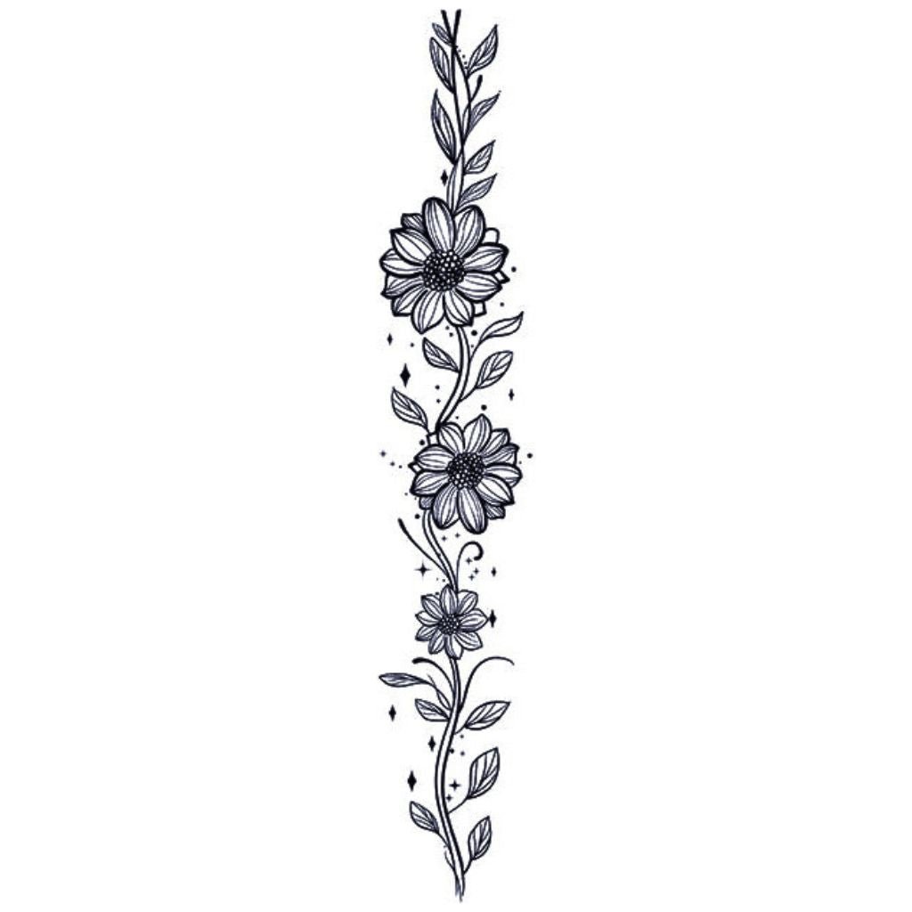 Sunflower Vine Garland Tattoo - 2 | Temporalis