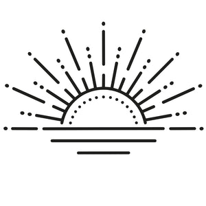 Sunrise temporary tattoo with rays and horizon - 2 | Temporalis