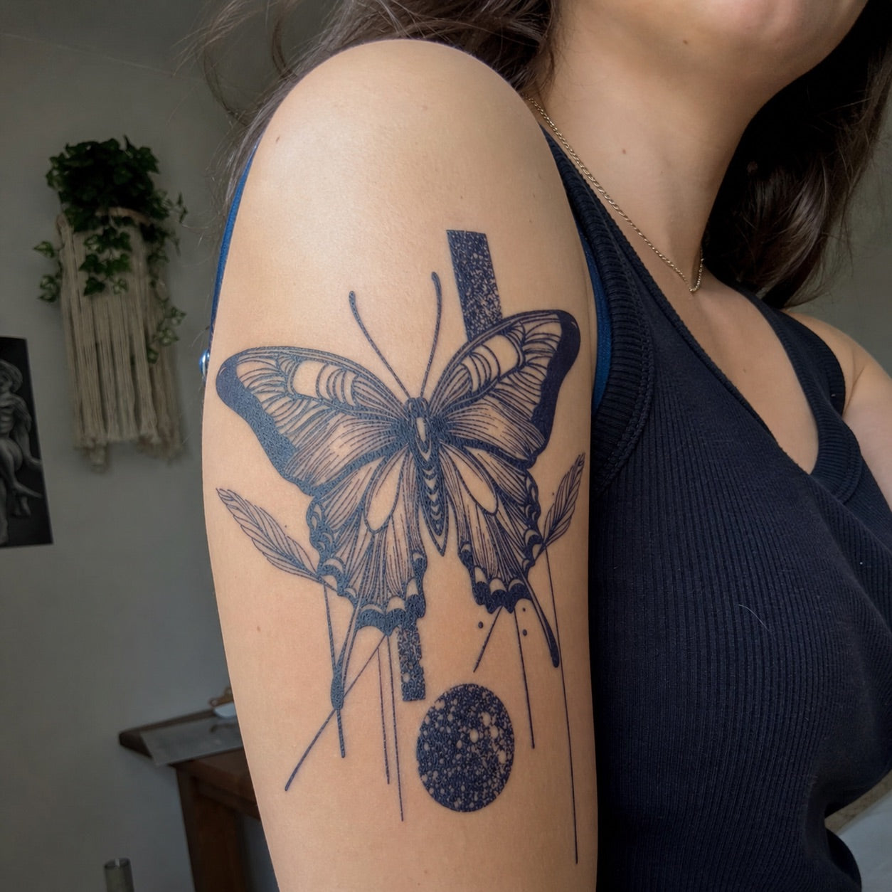 Swallowtail Butterfly & Moon Tattoo - 1 | Temporalis
