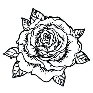 Temporary rose tattoo with leaves - 2 | Temporalis
