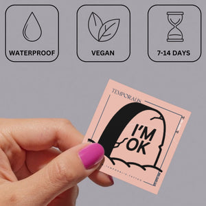 Tombstone 'I'M OK' temporary tattoo - 3 | Temporalis