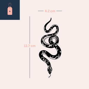 Tribal coiled serpent temporary tattoo - 4 | Temporalis
