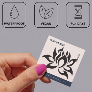 Tribal lotus temporary tattoo - 3 | Temporalis