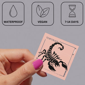 Tribal Scorpion Temporary Tattoo - 3 | Temporalis