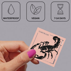 Tribal Scorpion Temporary Tattoo - 3 | Temporalis