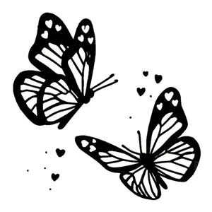 Twin Butterflies & Hearts Temporary Tattoo - 2 | Temporalis