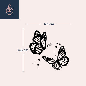 Twin Butterflies & Hearts Temporary Tattoo - 4 | Temporalis