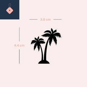 Twin Palm Trees Silhouette Temporary Tattoo - 4 | Temporalis