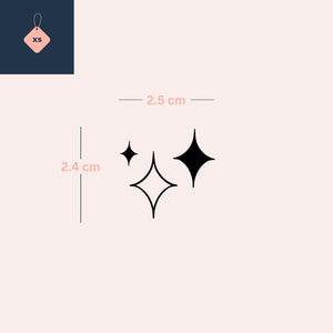 Migoczące gwiazdy trio 4 - Temporalis® - Tatuaż tymczasowy
