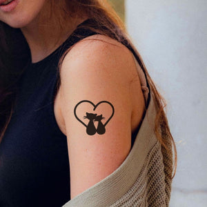 Two cats forming a heart temporary tattoo - 1 | Temporalis