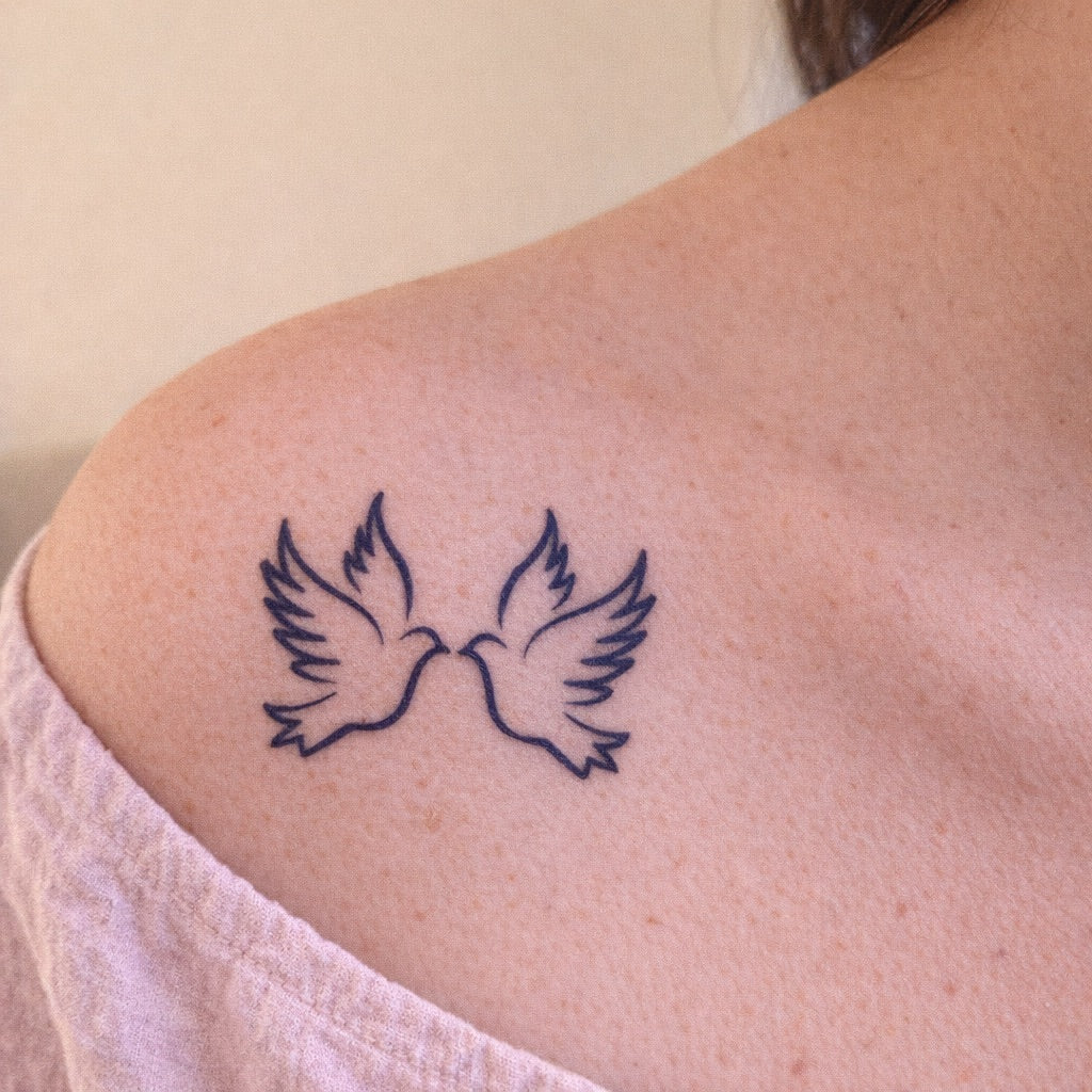 Two Doves Kissing Tattoo - 1 | Temporalis
