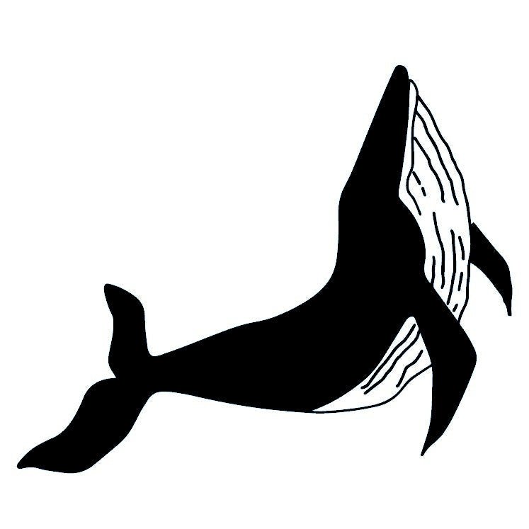 Whale Silhouette Temporary Tattoo - 2 | Temporalis