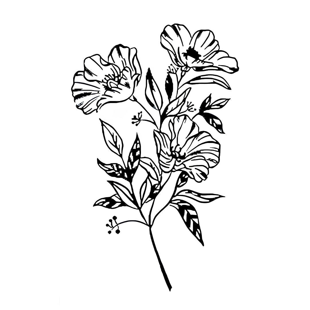 Wild Poppy Bouquet Tattoo - 2 | Temporalis