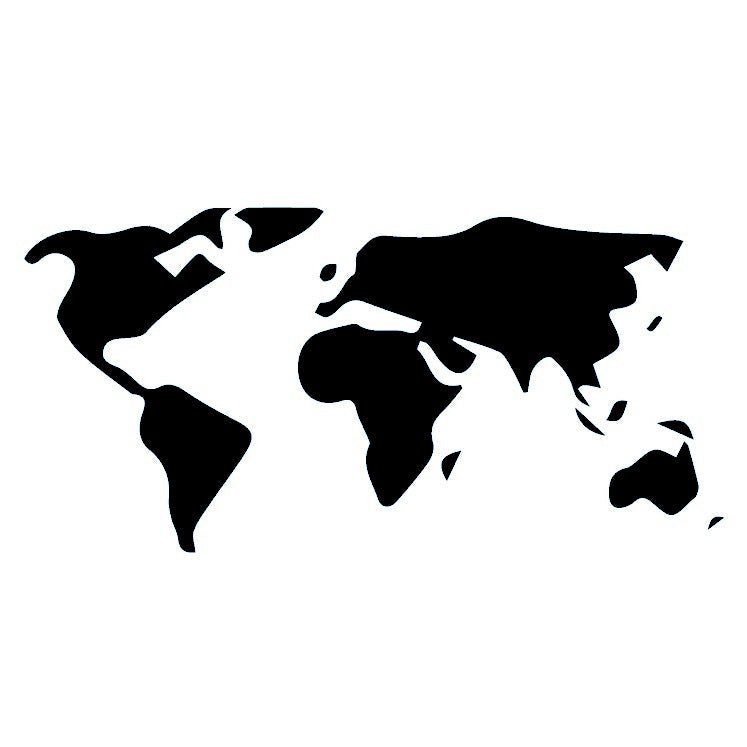 World Map Silhouette Temporary Tattoo - 2 | Temporalis