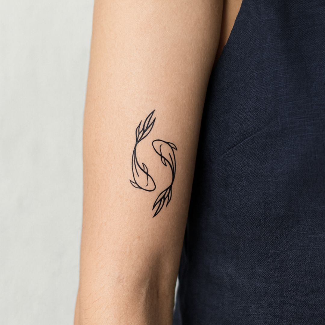 Yin - Yang Koi Fish Temporary Tattoo - 1 | Temporalis