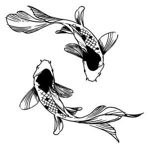 Yin - yang koi fish temporary tattoo - 2 | Temporalis