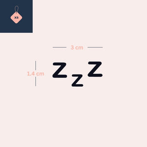 ZZZ Sleep Symbol Temporary Tattoo - 4 | Temporalis
