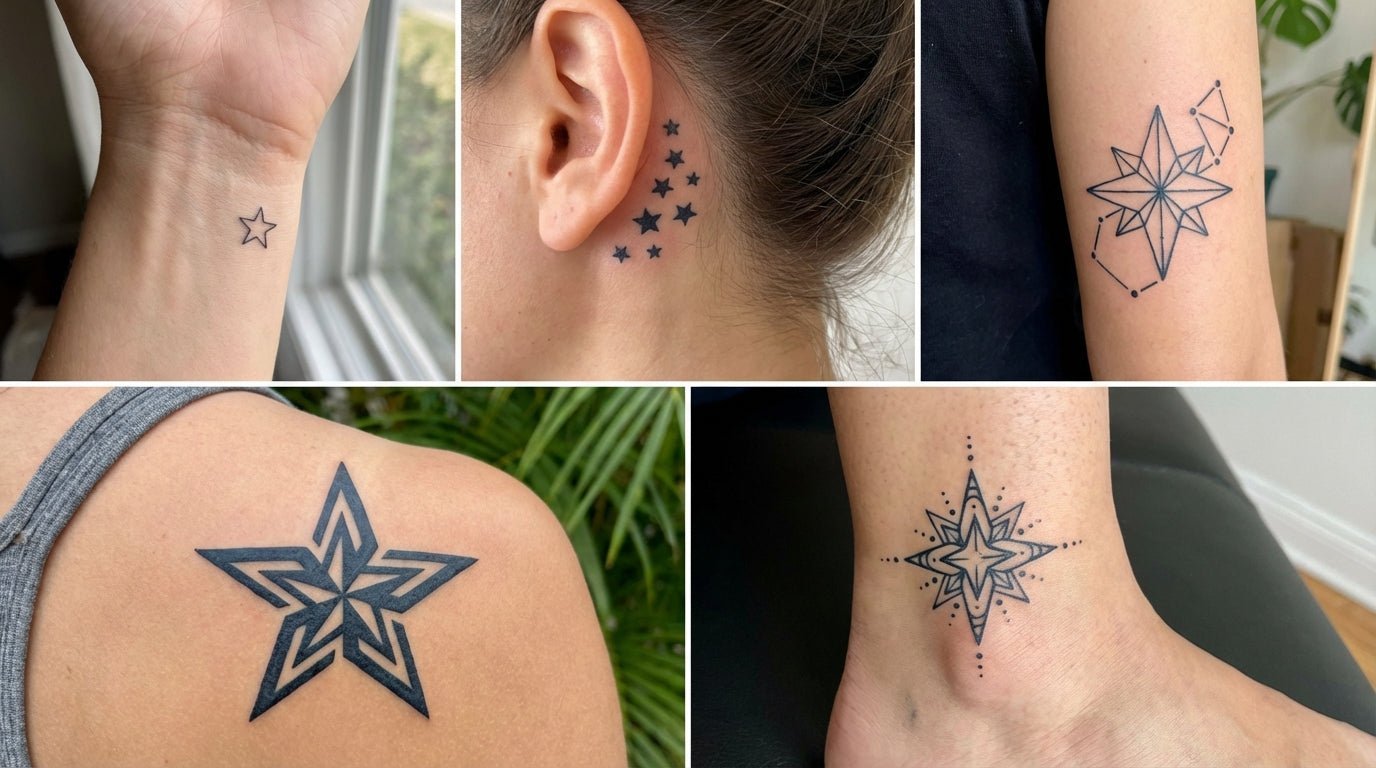 Star tattoo: which type suits you (and what it means) - Temporalis
