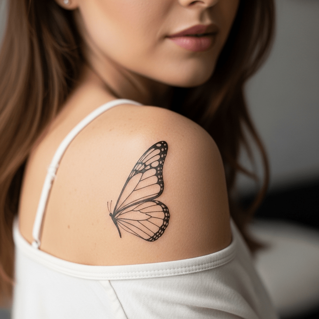 Angel wing tattoos - Temporalis