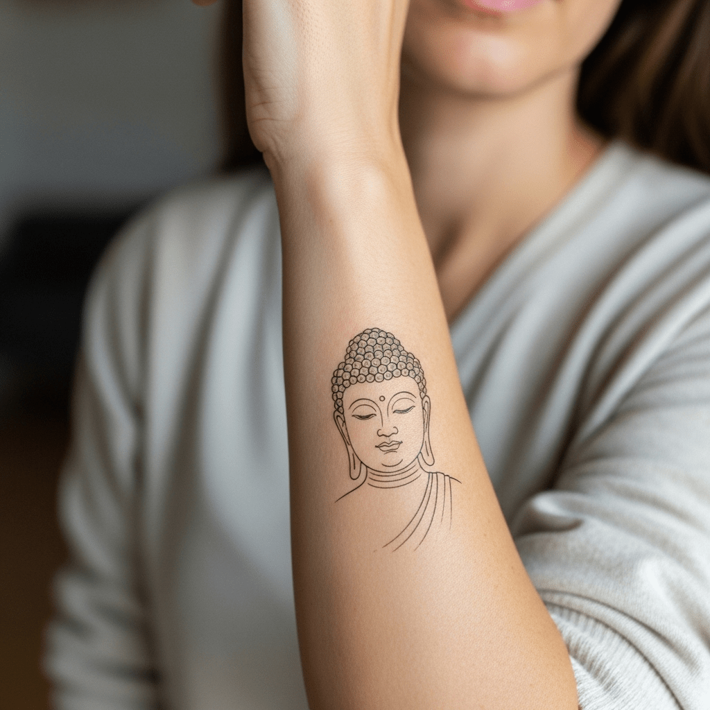 Buddha tattoos - Temporalis