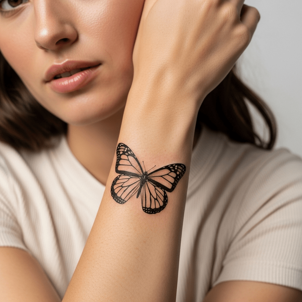Butterfly tattoos - Temporalis