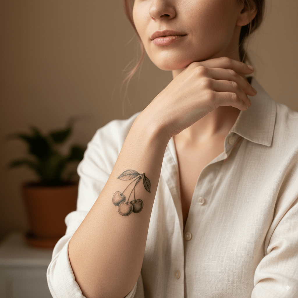 Cherry tattoos - Temporalis
