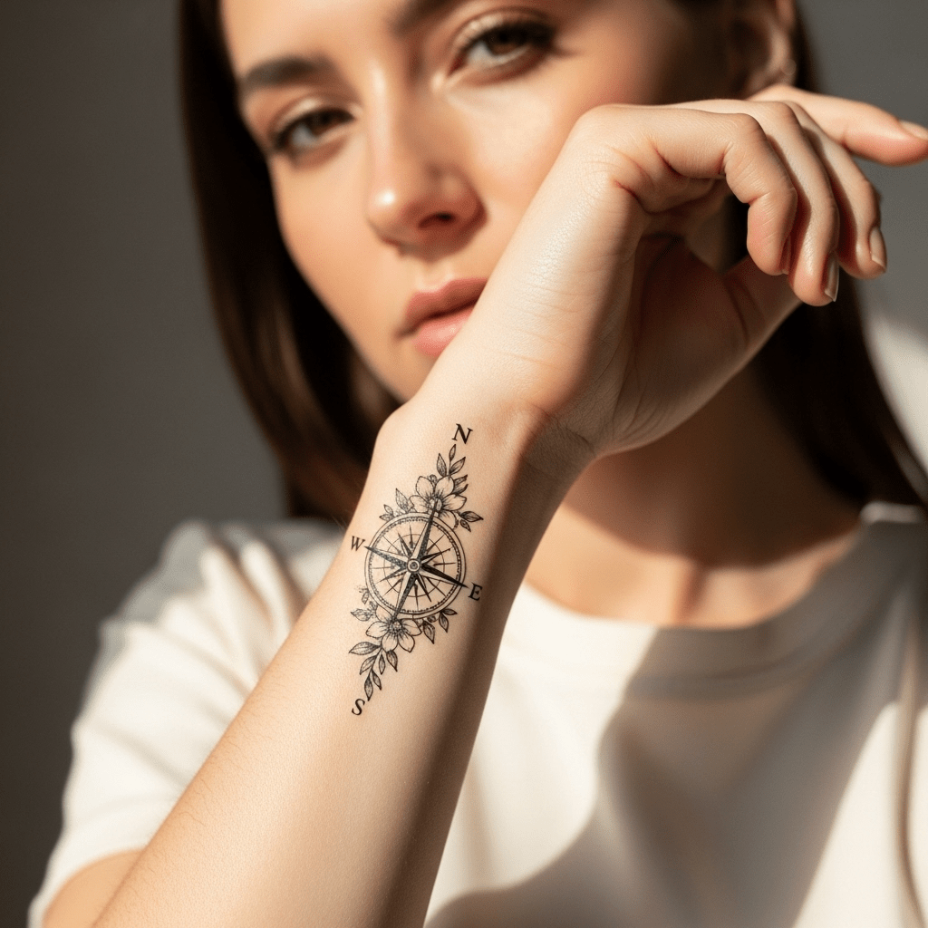 Compass tattoos - Temporalis