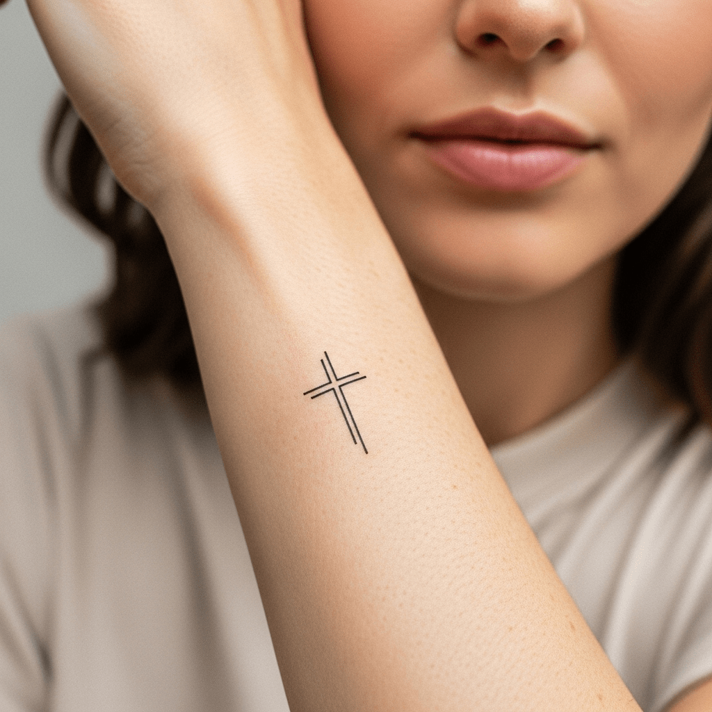 Cross tattoos - Temporalis