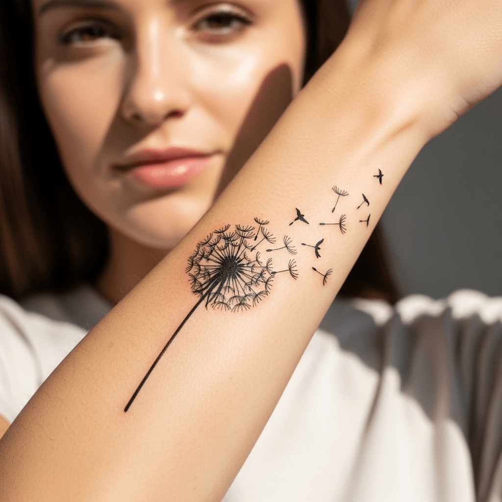 Dandelion tattoos - Temporalis