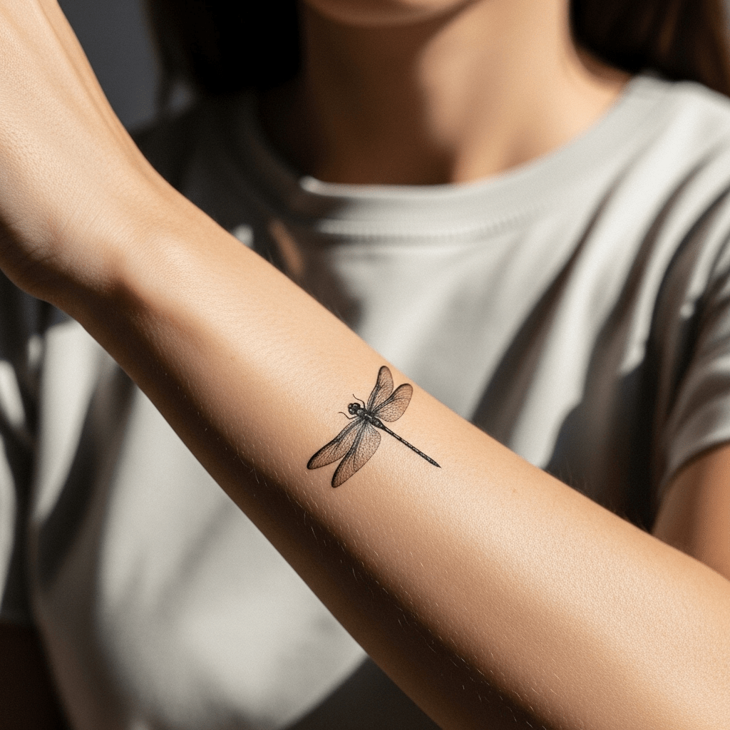 Dragonfly tattoos - Temporalis