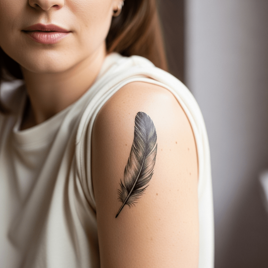Feather tattoos - Temporalis
