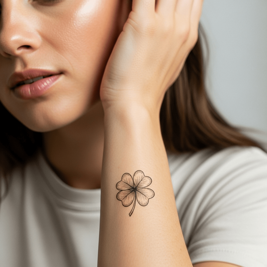Four leaf clover tattoo - Temporalis