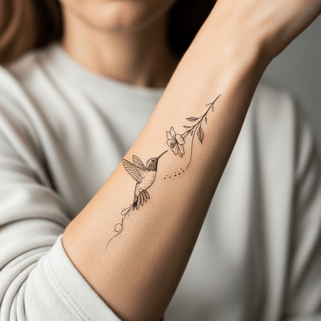 Hummingbird tattoos - Temporalis