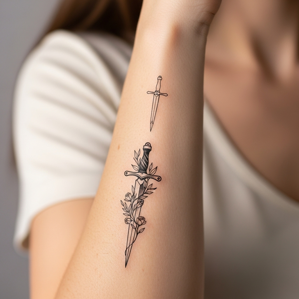 Temporalis category image - Dagger tattoos
