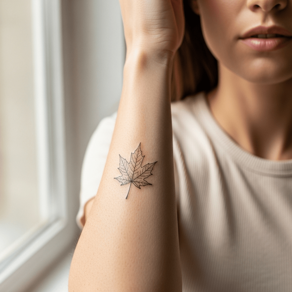 Leaf tattoos - Temporalis