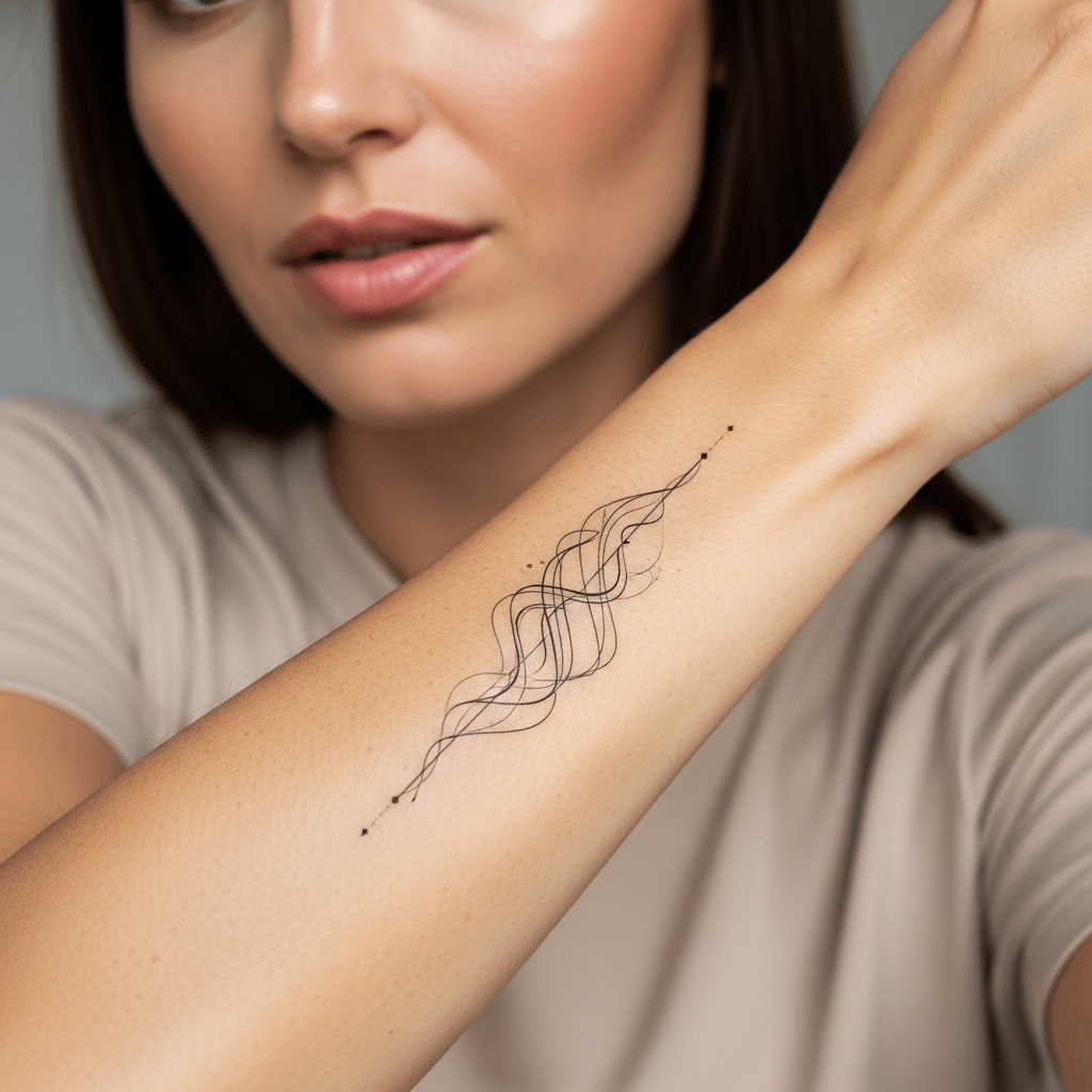 Line tattoos - Temporalis