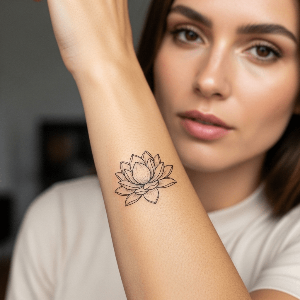 Lotus flower tattoo - Temporalis