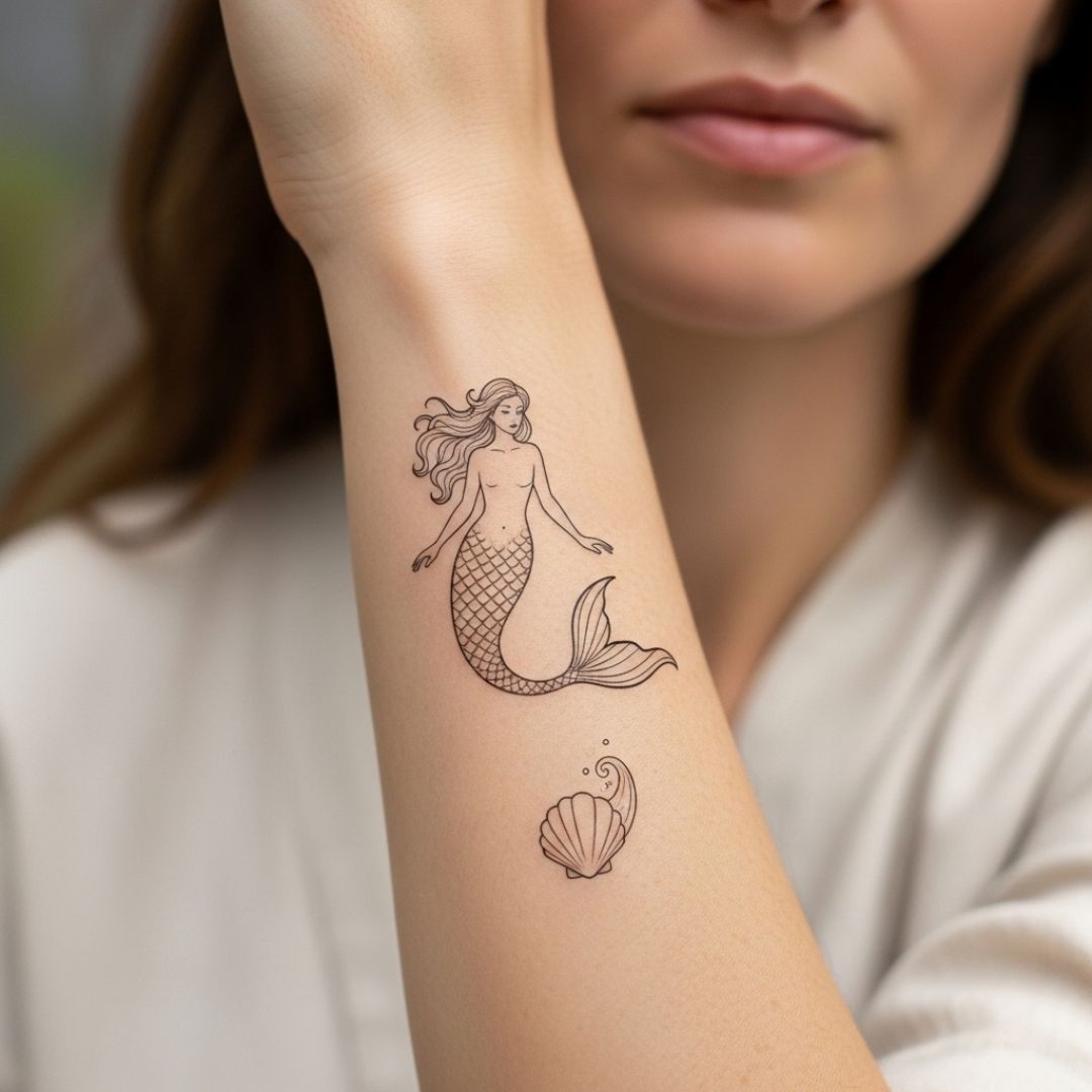 Mermaid tattoos - Temporalis