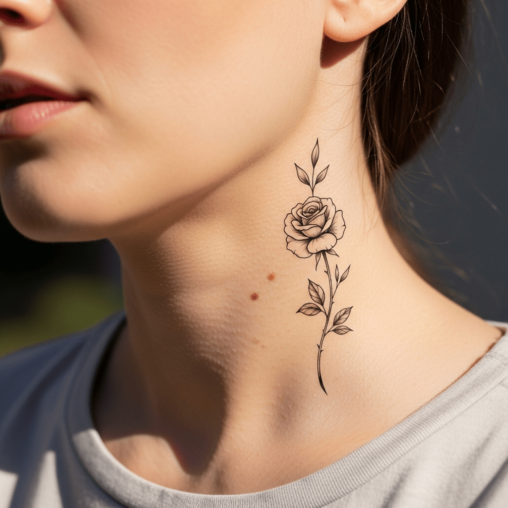 Neck tattoos - Temporalis