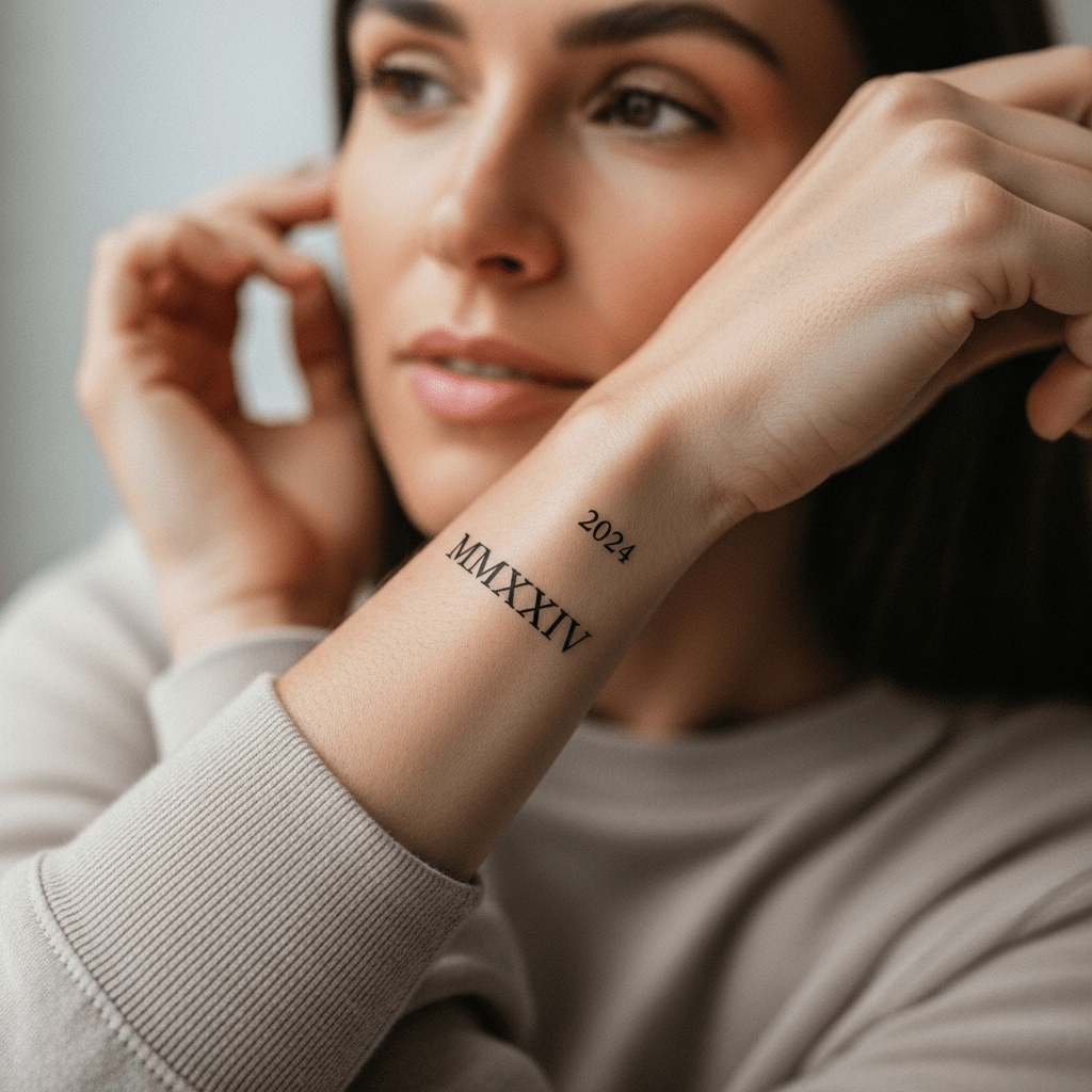 Roman numeral tattoos - Temporalis