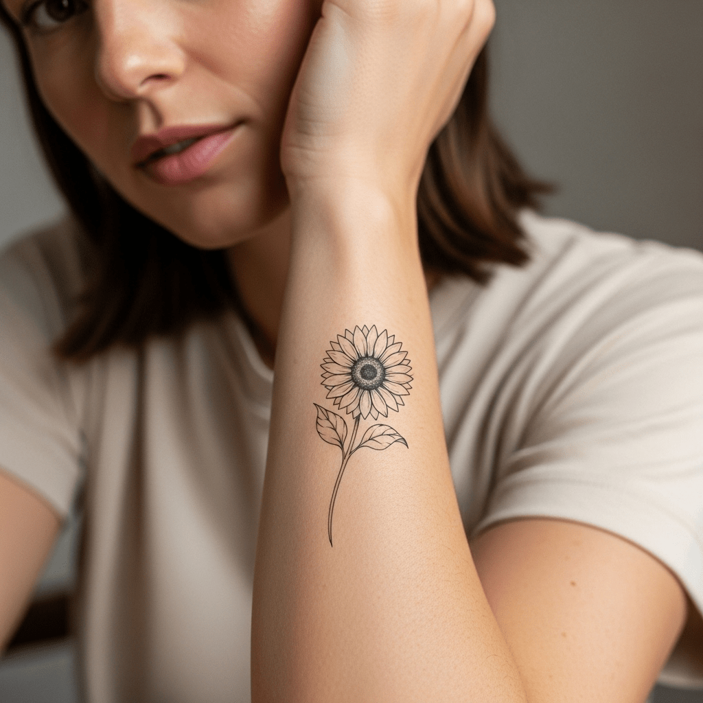 Sunflower tattoos - Temporalis