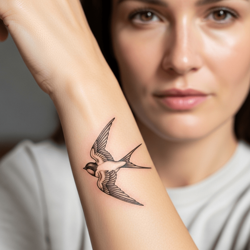 Swallow tattoos - Temporalis