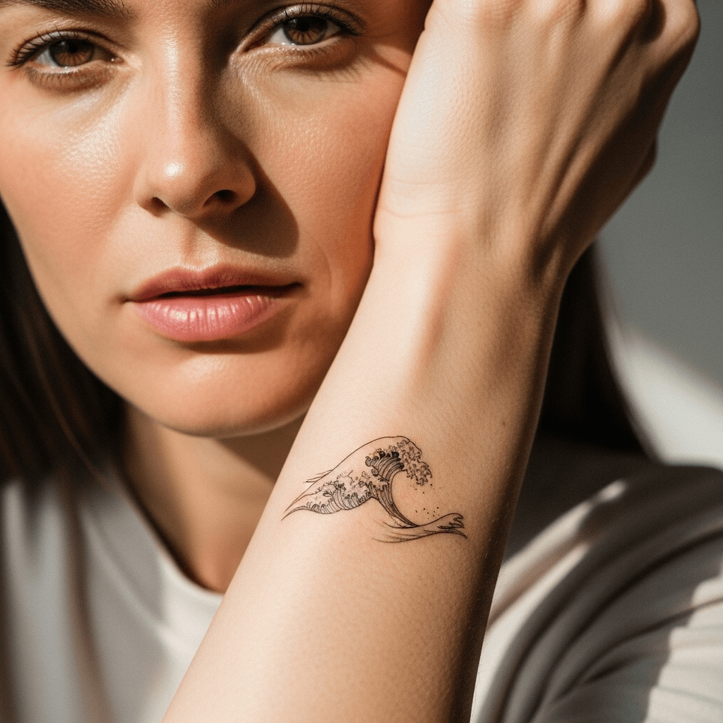 Wave tattoos - Temporalis