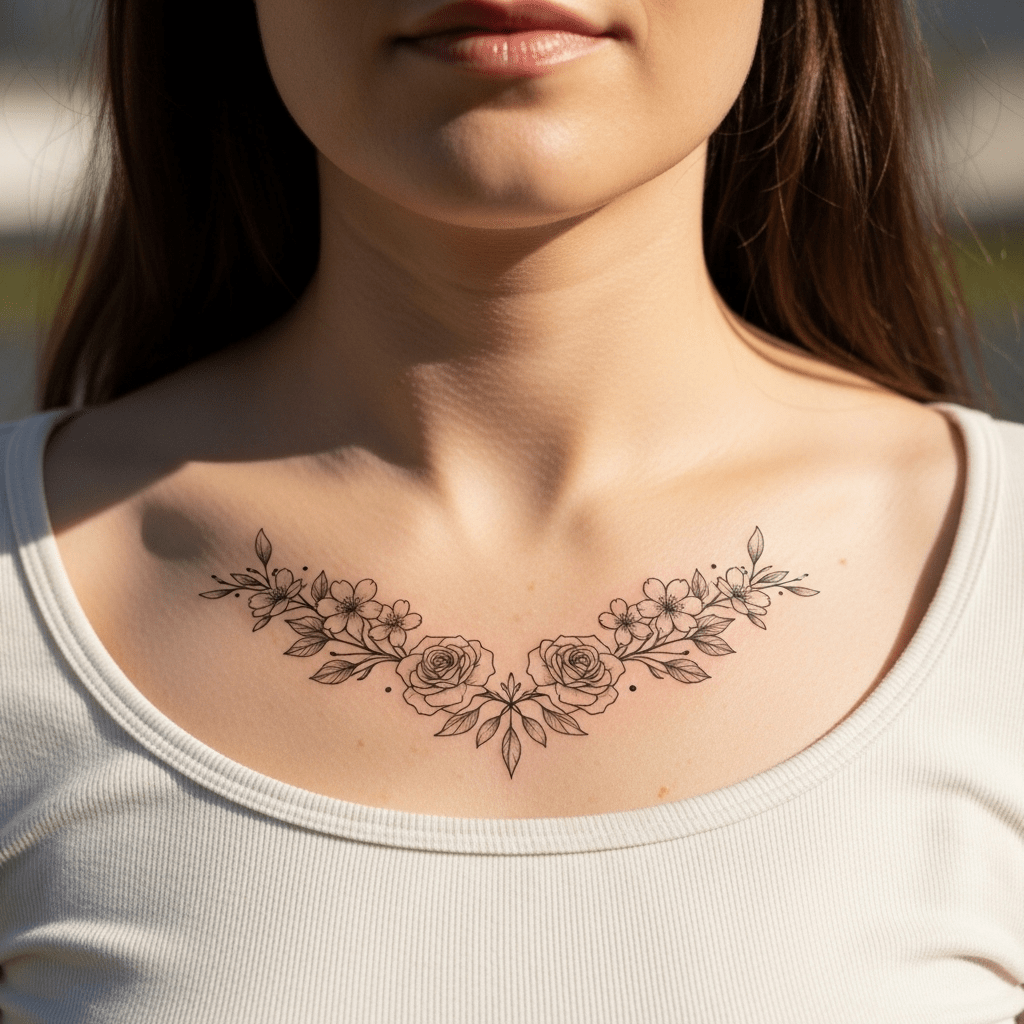 Women's chest tattoos - Temporalis