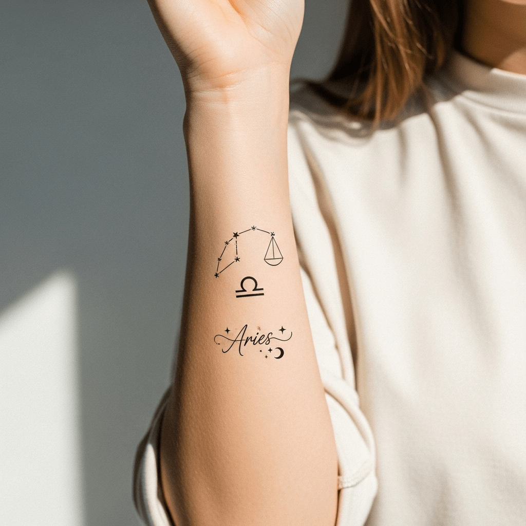 Zodiac sign tattoos - Temporalis