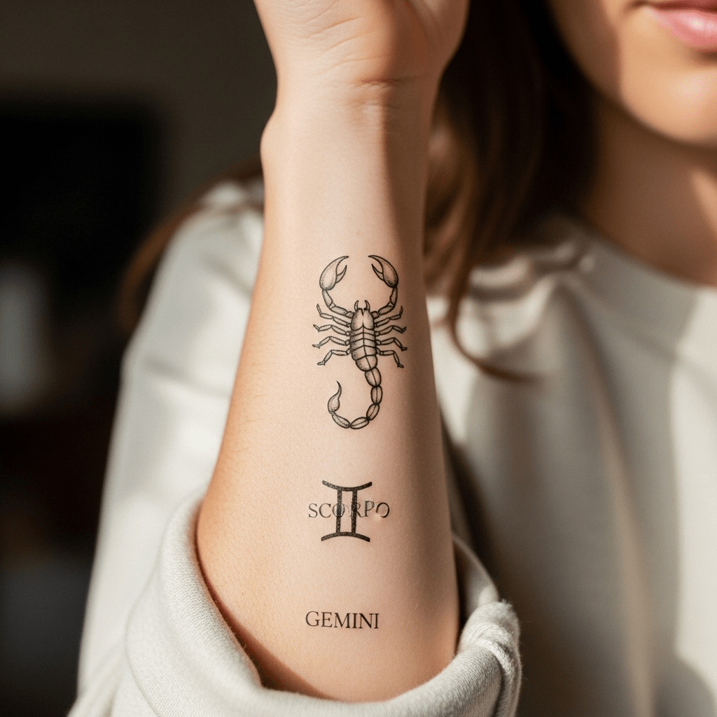 Zodiac sign tattoos - Temporalis