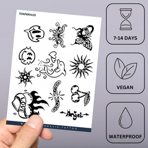 10 Old School Mini Tattoos Set - 2 | Temporalis