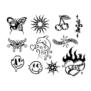 10 Old School Mini Tattoos Set - 1 | Temporalis