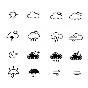 16 Tiny Weather Icons Tattoo Set - 1 | Temporalis